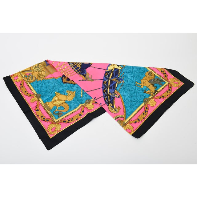 This absolutely gorgeous Hermes silk scarf is Titled " Les Bissone de Venice". Says Hermes Paris on the scarf at the...