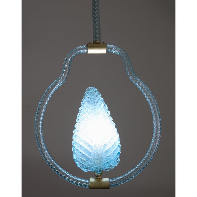 1950s Light Blu Murano Glass Chandelier by Barovier E Toso For Sale - Image 11 of 17