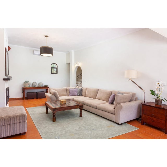 6x9 Freya Gabbeh Gray Solid Geometric Modern Handmade Wool Carpet Rug For Sale - Image 9 of 9