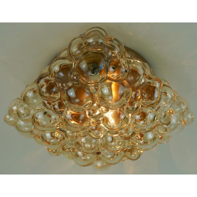 Large Mid-Century Modern Bubble Amber Glass Ceiling Light, 1960s For Sale - Image 10 of 15