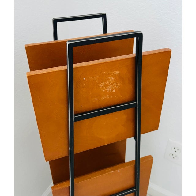 Art Deco In the Style of Jacques Adnet - Diminutive Bookcase / Magazine Holder For Sale - Image 3 of 5