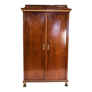 Viennese Neoclassical Empire Mahogany Bookcase Cabinet For Sale