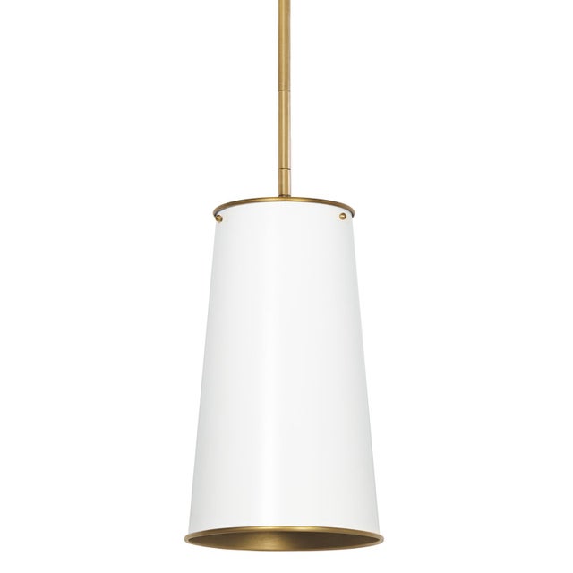 2020s Regina Andrew Hattie Pendant, White and Natural Brass For Sale - Image 5 of 7