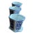 Blue & White Petite Hexagonal Floral PlantersWith Marching Drip Trays Set of 3 For Sale
