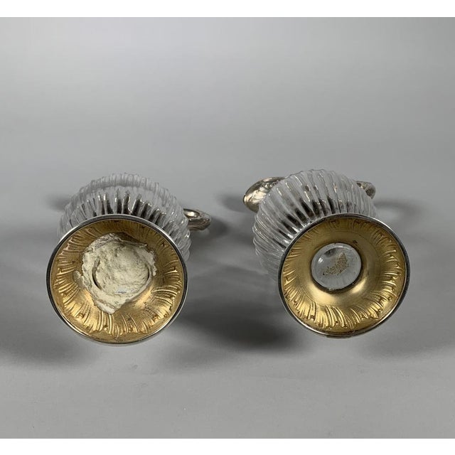 Metal Antique Rococo Crystal and Silver Ewers, 1850, Set of 2 For Sale - Image 7 of 9