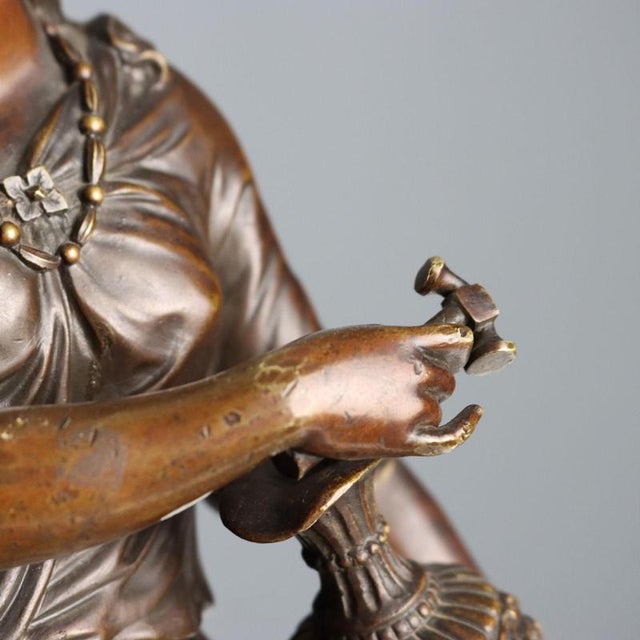 Antique Bronze Figure of Young Woman from Moreau Manufactory, 1900s For Sale - Image 6 of 13