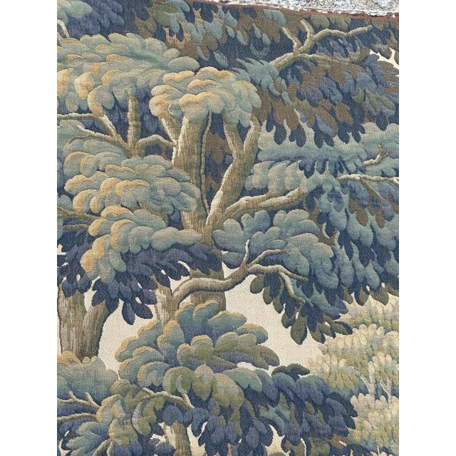 Textile Mid-Century French Aubusson Jacquard Halluin Tapestry verdure Mallard, 1960s For Sale - Image 7 of 18