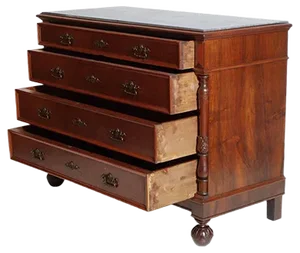 19th-Century Art Nouveau Italian Walnut Commode with Gray Marble Top