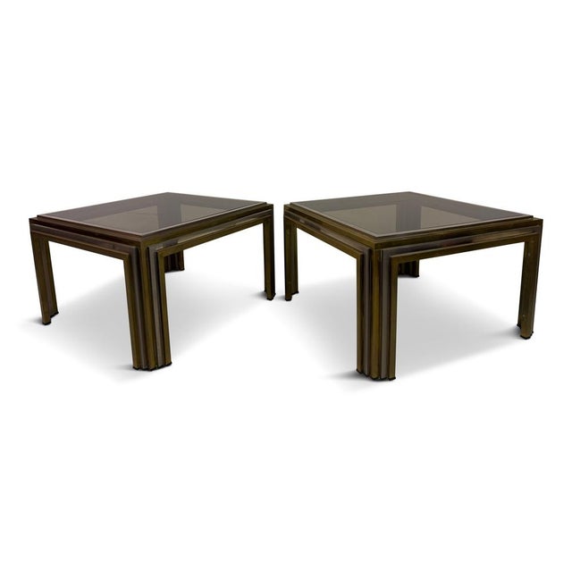 Vintage Steel and Brass Side Tables, 1970s, Set of 2 For Sale - Image 12 of 12