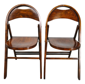 Bauhaus B751 Folding Chairs from Ligna, Czechoslovakia, 1930s, Set of 2