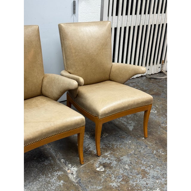 Rose Tarlow Swedish Library Leather Armchairs, Pair For Sale - Image 9 of 12