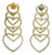 1990s Pair of 18k Gold Diamond Heart Cascade Chandelier Earrings, 3 Carats For Sale