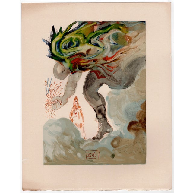 Salvador Dali, The Prophecy of Vanni Fucci, 1964, Original Woodcut For Sale - Image 8 of 8
