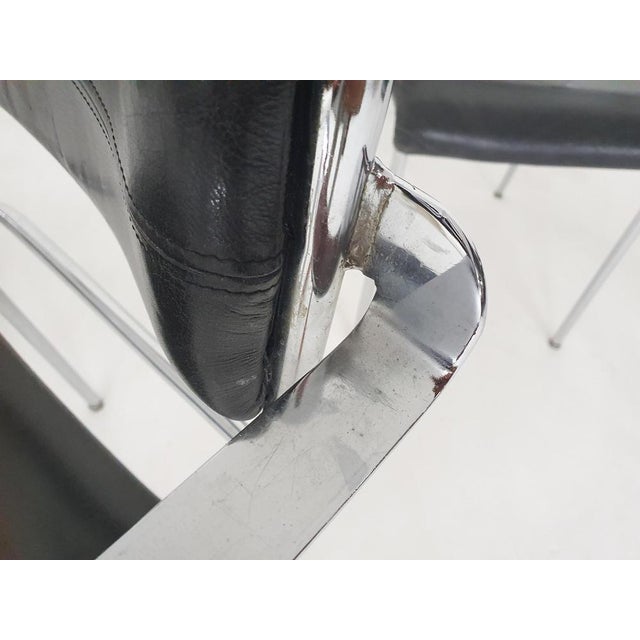 Chrome and Leather Dining Chairs by Aryform, Sweden, 1970s, Set of 5 For Sale - Image 12 of 15