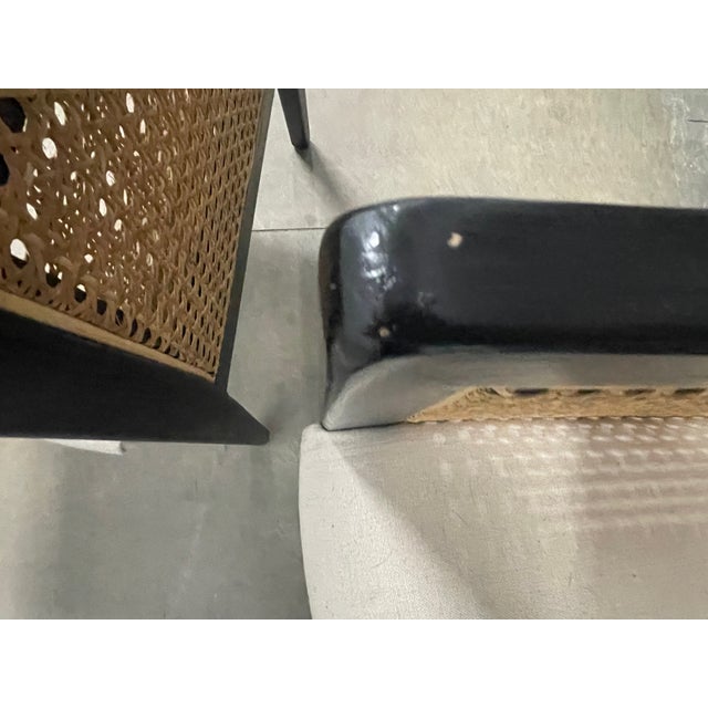 Lisbon Cane Armchair, Brushed Ebony - Pottery Barn For Sale - Image 9 of 10