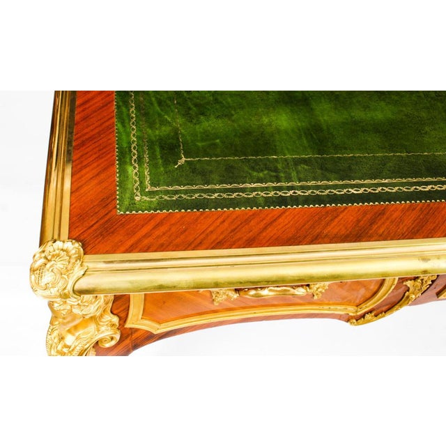 19th Century French Louis Revival Ormolu Bureau Plat Desk For Sale - Image 3 of 18