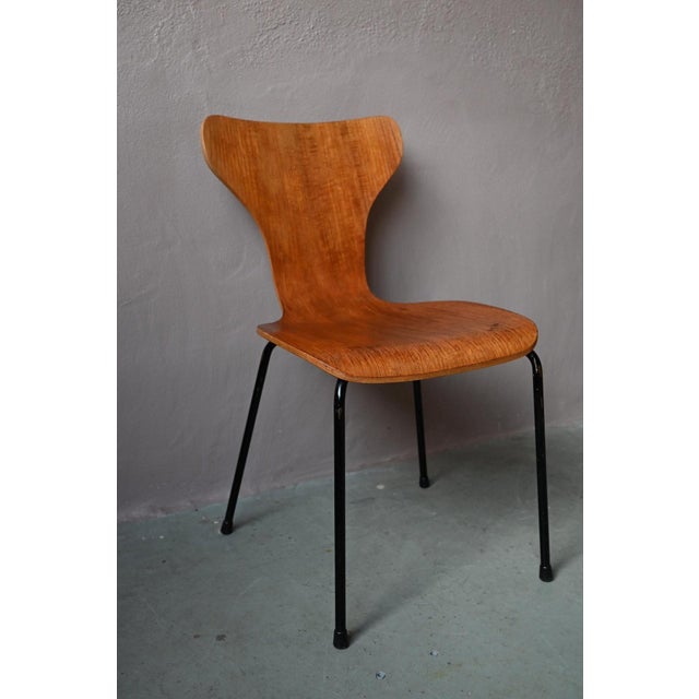 Mid-Century Scandinavian Tubular Plywood Stackable Chairs, 1950s, Set of 4 For Sale - Image 10 of 18
