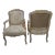 French Louis XV Style Painted UpholsteredArmchairs or Fauteuils -A Pair For Sale