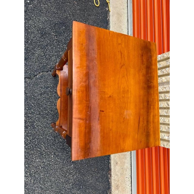 American Antique Sheraton Style 2 Tier One Drawer Nightstand Side Table For Sale - Image 3 of 13