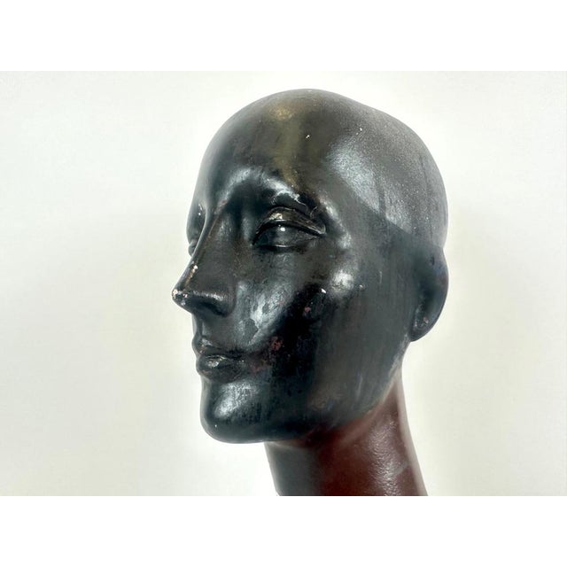 Mid-Century Hand-Crafted Female Head Mannequin Sculpture, 1950s For Sale - Image 14 of 18
