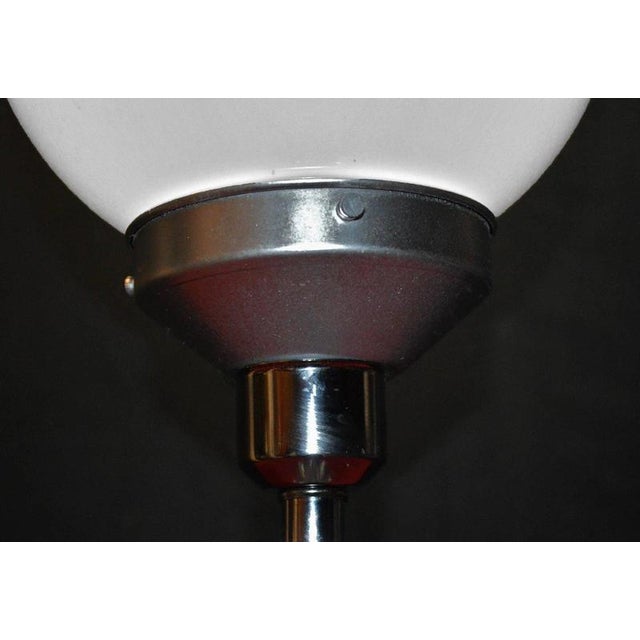 Art Deco Faceted Glass Column Table Lamp with Opaline Shade, 1940s For Sale - Image 9 of 18