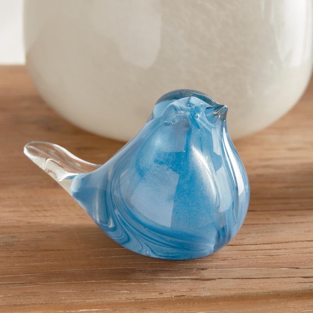 Blue Little Finches, Set Of 2 For Sale - Image 8 of 8