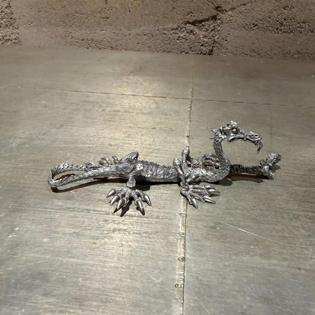 Vintage 1986 Ral Partha Pewter 2-Headed Guardian Dragon Miniature For Sale - Image 4 of 16