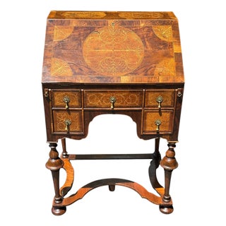 Dutch Marquetry Inlaid Slant-Front Desk For Sale