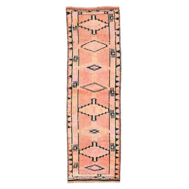 Textile Vintage Washed Out Runner Rug For Sale - Image 7 of 7