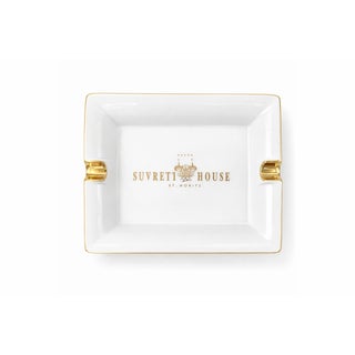 Vintage Suvretta House Hotel St. Moritz Switzerland Porcelain Ashtray Dish For Sale