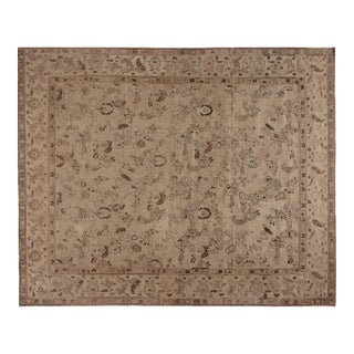 Fine Antique Indian Amritsar Beige and Brown Handwoven Wool Rug For Sale