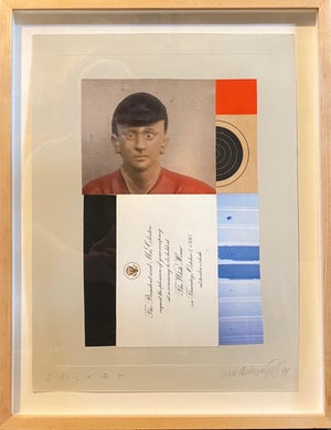Ivan Chermayeff, Chine Colle Photo Collage Assemblage Art Jockey, President Clinton Invitation