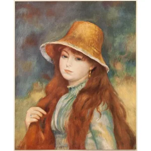 1950s Auguste Renoir "Girl With a Straw Hat" First Edition Photogravure