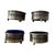 This is an exceptional, matched set of 4 antique sterling silver salt open salt cellars with cobalt-blue glass liners....
