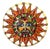Large Peter Keil Sunburst Wall Sculpture in Painted Metal, Signed, 36" Diameter For Sale