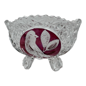 Byrdes Collection 3 Toed Bowl 5 Inch by Hofbauer 24% Lead Crystal