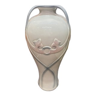 1940s Early Art Nouveau Pottery Sculptural Floor Vase For Sale