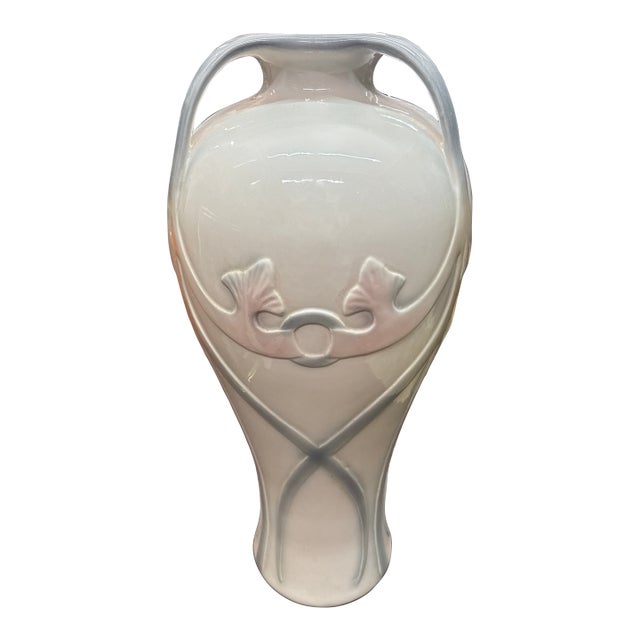 1940s Early Art Nouveau Pottery Sculptural Floor Vase For Sale