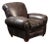 Vintage Leather Lounge Armchair in Black by Klaussner For Sale