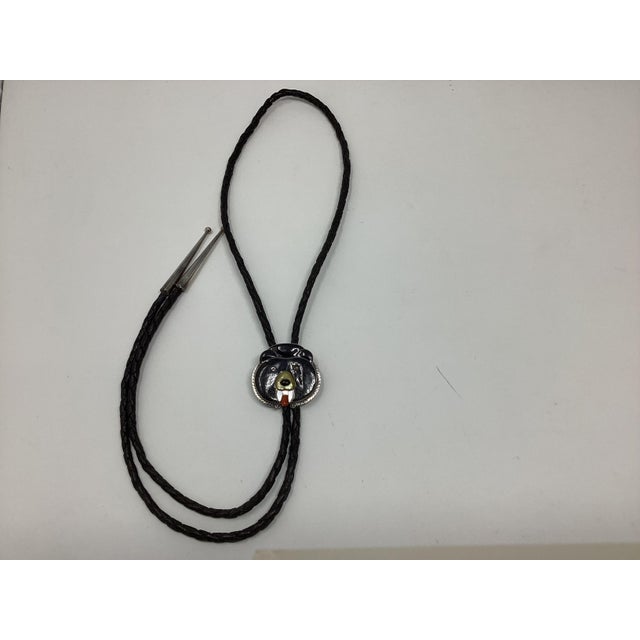Bernice Leekity, Zuni, Delightful "Baby Bear" Bolo Tie or Necklace. Signed on Back. For Sale - Image 4 of 6