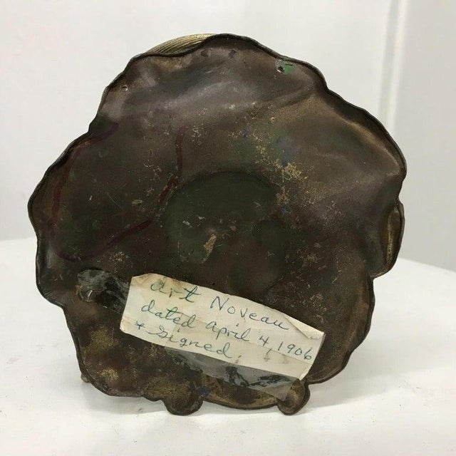 Art Deco Fair Maiden Copper Plate Signed April 4 1906 For Sale - Image 4 of 16