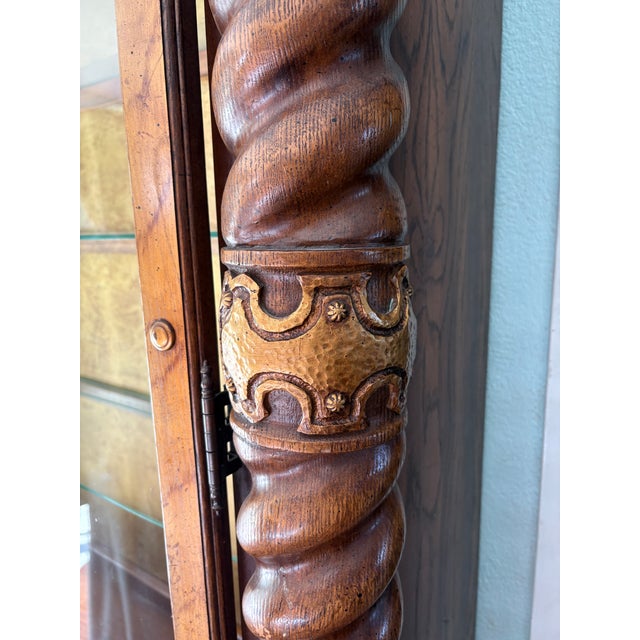 1960s Spanish Revival/Mediterranean Style Vintage China Cabinet For Sale - Image 4 of 11