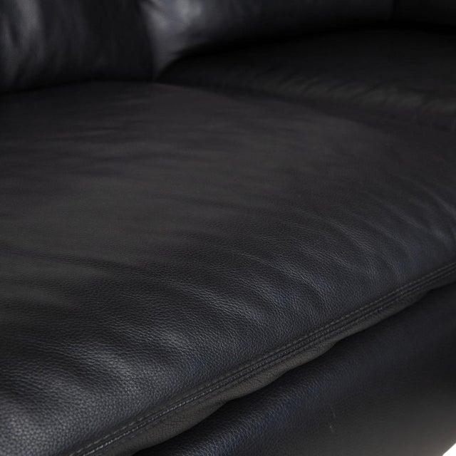 Animal Skin Black Leather Corner Sofa from Willi Schillig For Sale - Image 7 of 15