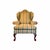 Queen Anne Pair of Vintage Queen Anne Style Wingback Club Chairs With Striped Upholstery For Sale - Image 3 of 7