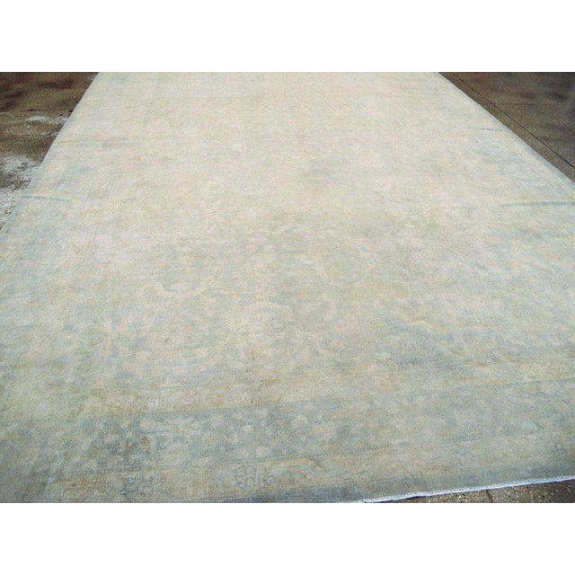 Galerie Shabab Collection Large Handmade Chinese Carpet in Seafoam Blue and Seafoam Green For Sale - Image 4 of 9