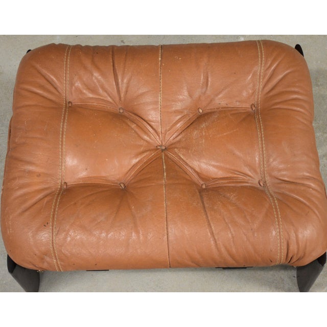 1960s Original Percival Lafer Jacaranda and Leather Ottoman For Sale In Boston - Image 6 of 9