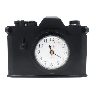 Vintage Black Canetti Camera Clock For Sale