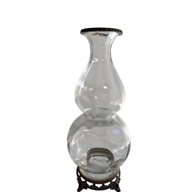 Early 21st Century John-Richard Glass and Brass Vase For Sale - Image 5 of 10