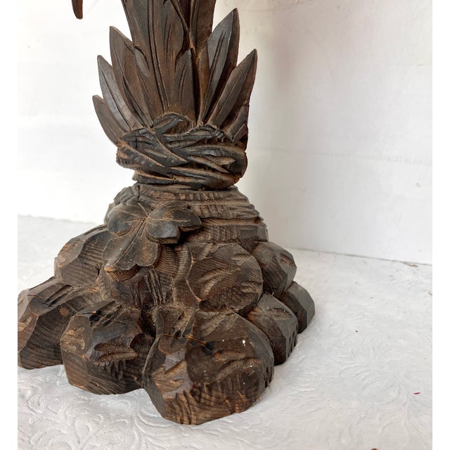 Wood Antique French Handcrafted Wood Crucifix With Pewter Finish Figurine For Sale - Image 7 of 14