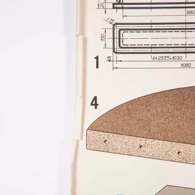 Czech Industrial Technical Drawing, 1950 For Sale - Image 7 of 8